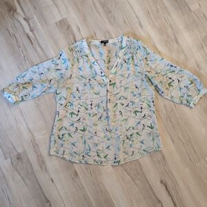 The Limited Multicolor Bird Print Blouse